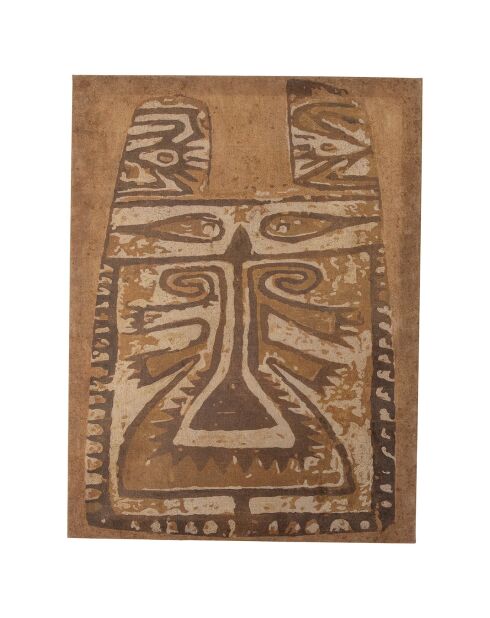 Decorazione murale in lino Rossaio marrone - L.60xH.80xP.3 cm