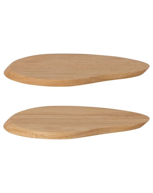 2 taglieri in gong naturale - L.23,5xH.1,5xP.16,5 cm
