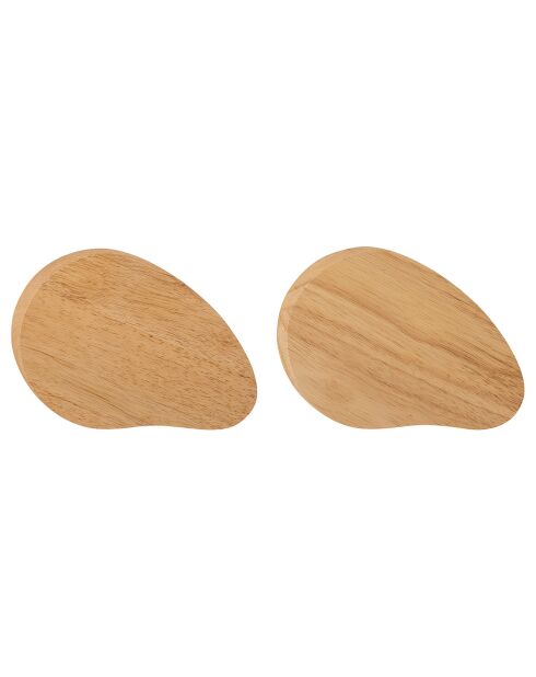 2 taglieri in gong naturale - L.23,5xH.1,5xP.16,5 cm