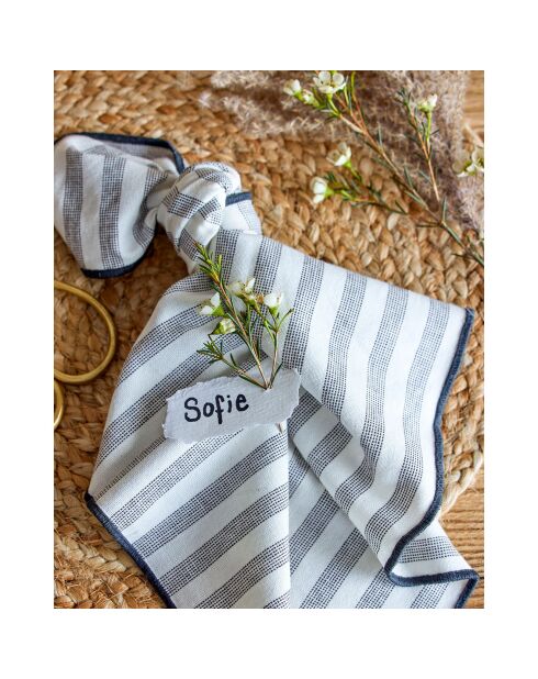 4 Serviettes Eleonora blanches - L.45xW.45 cm