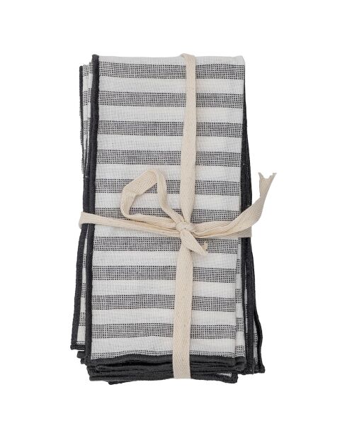 4 Serviettes Eleonora blanches - L.45xW.45 cm