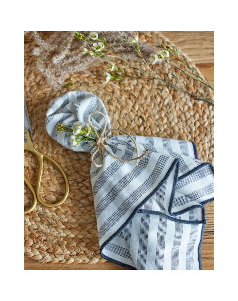 4 Serviettes Eleonora blanches - L.45xW.45 cm