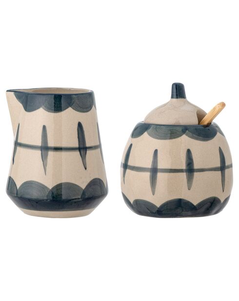Set lattiera e zuccheriera in gres Allium Blue