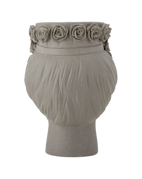 Vase aus grauem Steinzeug Akira - D.21xH.30 cm