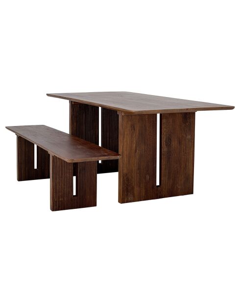 Table de salle à manger en Bois de manguier Milow marron - L.180xH.80xW.90 cm