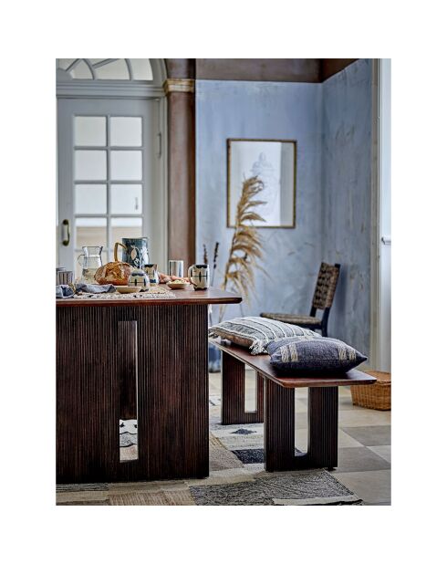 Table de salle à manger en Bois de manguier Milow marron - L.180xH.80xW.90 cm