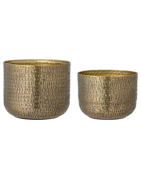 2 Pots de fleurs Constance couleur laiton