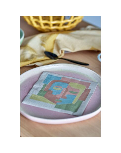 3 Packs de 20 Serviettes Peto rose - L.33xW.33 cm,