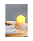 Lampe en Grès Capella Portable avec batterie blanche - D.10xH.11 cm