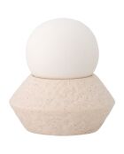 Lampe en Grès Capella Portable avec batterie blanche - D.10xH.11 cm
