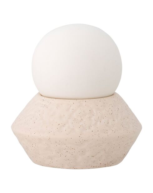 Lampe en Grès Capella Portable avec batterie blanche - D.10xH.11 cm
