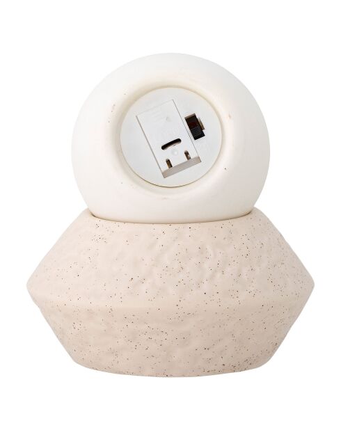 Lampe en Grès Capella Portable avec batterie blanche - D.10xH.11 cm