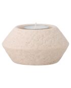 Lampe en Grès Capella Portable avec batterie blanche - D.10xH.11 cm