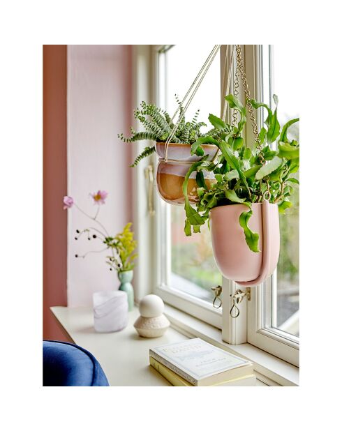 Lampe en Grès Capella Portable avec batterie blanche - D.10xH.11 cm