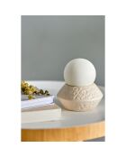 Lampe en Grès Capella Portable avec batterie blanche - D.10xH.11 cm