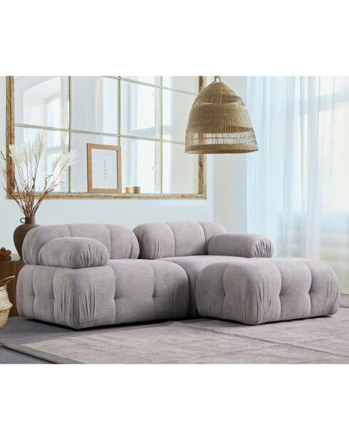 Canapé d'angle pouf Petite gris clair - 190/160x95x75 cm