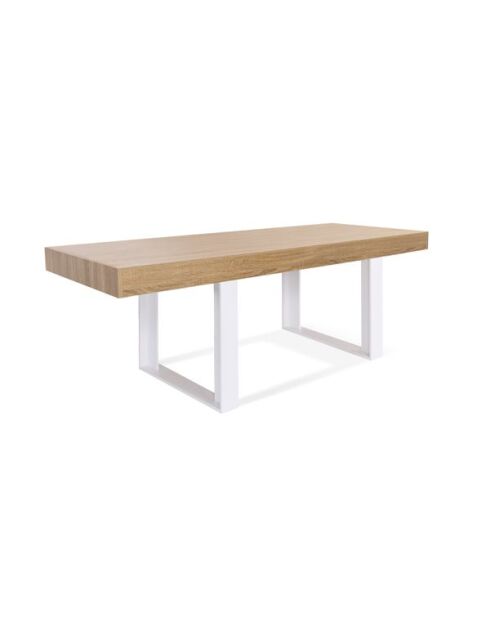 Table Repas Brixton bois/blanc - 225x90x78 cm