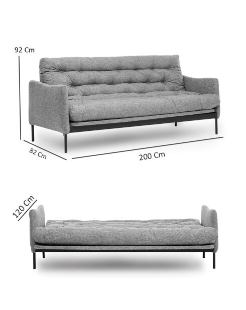 Canapés convertible 3 places Renge crème - 200x92x82 cm