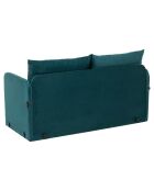 Canapé convertible 2 places Saga XL vert petrole - 148x70x66 cm