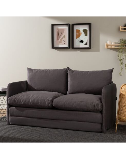 Canapé convertible 2 places Saga XL gris - 148x70x66 cm