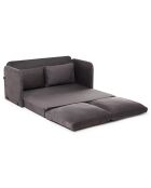 Canapé convertible 2 places Saga XL gris - 148x70x66 cm