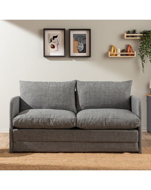 Canapé convertible 2 places Saga XL gris clair - 148x70x66 cm