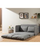 Canapé convertible 2 places Saga XL gris clair - 148x70x66 cm