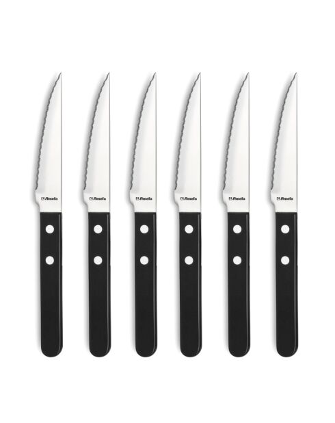 Steak Pizza Noir - Set de 6 couteaux steak