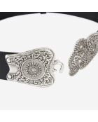 Ceinture Large en Cuir taille haute avec boucle Western noire