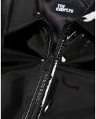 Blouson Glossy à Bord Cote et Col Classique noir