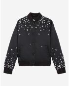 Bombers en Satin avec Perles Strass noir