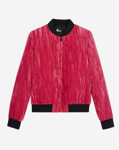 Blouson en Velours Crinkle rose