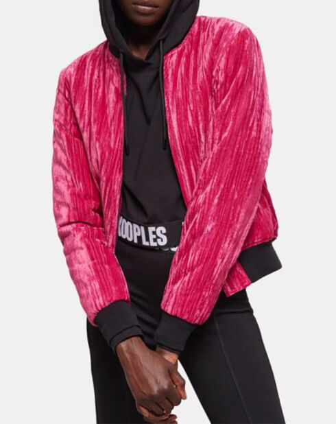 Blouson en Velours Crinkle rose