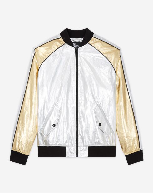 Blouson Bicolore argenté/doré