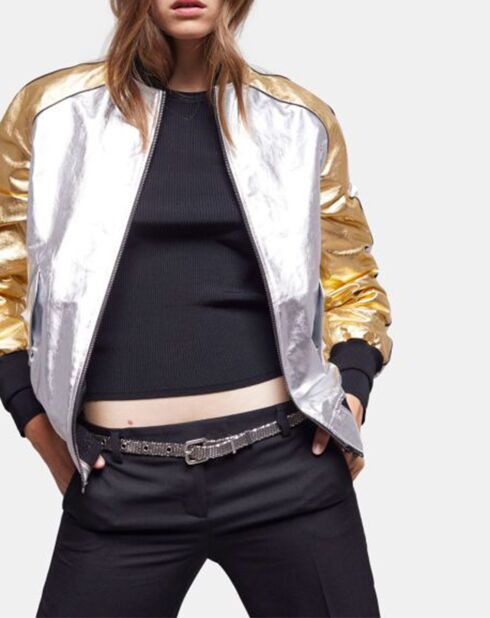 Blouson Bicolore argenté/doré