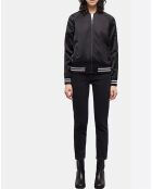 Blouson fin Zippé Détail Rib noir