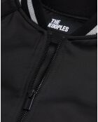 Blouson fin Zippé Détail Rib noir