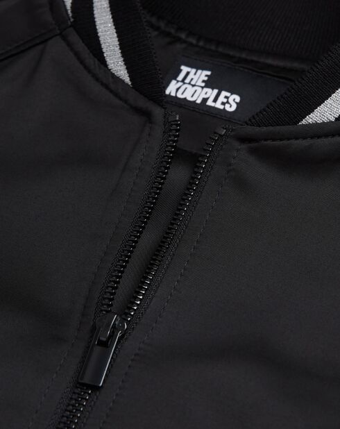 Blouson fin Zippé Détail Rib noir