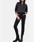 Blouson fin Zippé Détail Rib noir