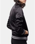 Blouson fin Zippé Détail Rib noir