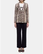 Blazer en Cuir Embossé Python python beige