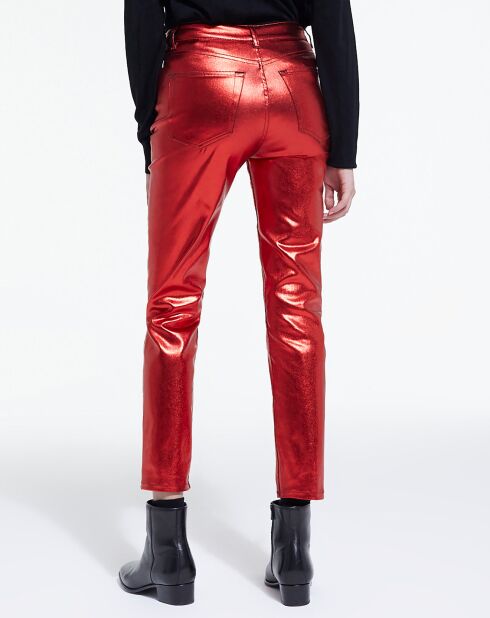 Jean Slim enduit rouge tango
