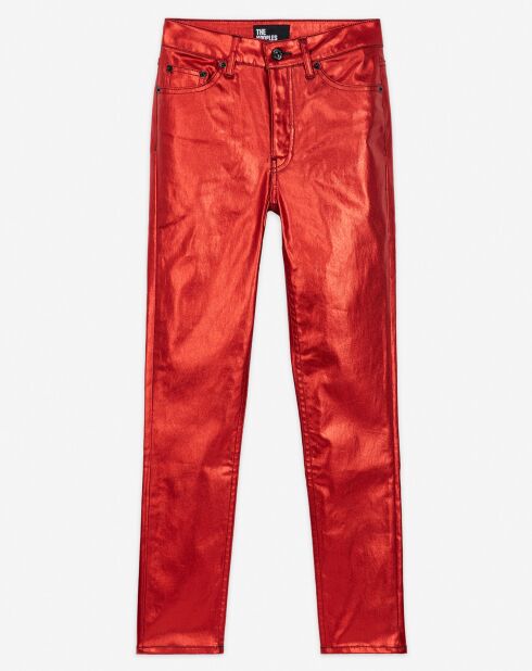 Jean Slim enduit rouge tango