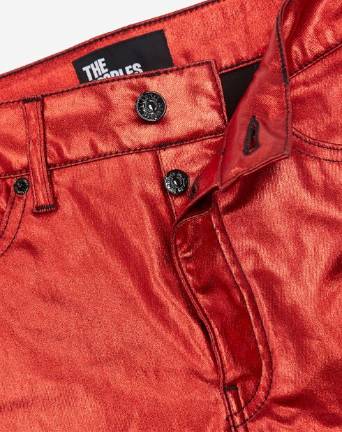 Jean Slim enduit rouge tango