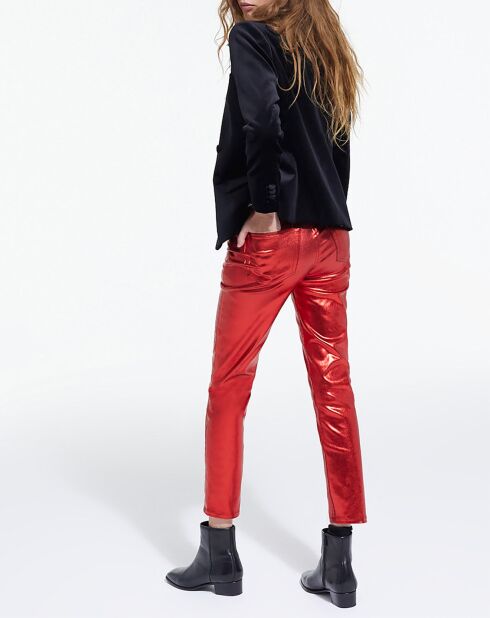 Jean Slim enduit rouge tango