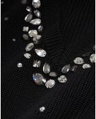 Pull col V avec Bijoux noir