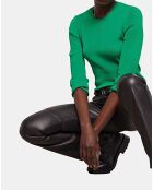 Pull col rond manches longues vert