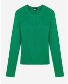 Pull col rond manches longues vert