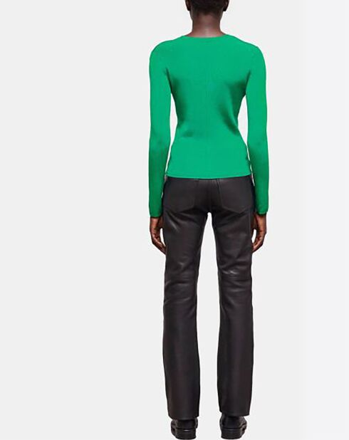 Pull col rond manches longues vert