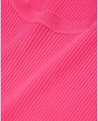 Pull col rond manches longues rose